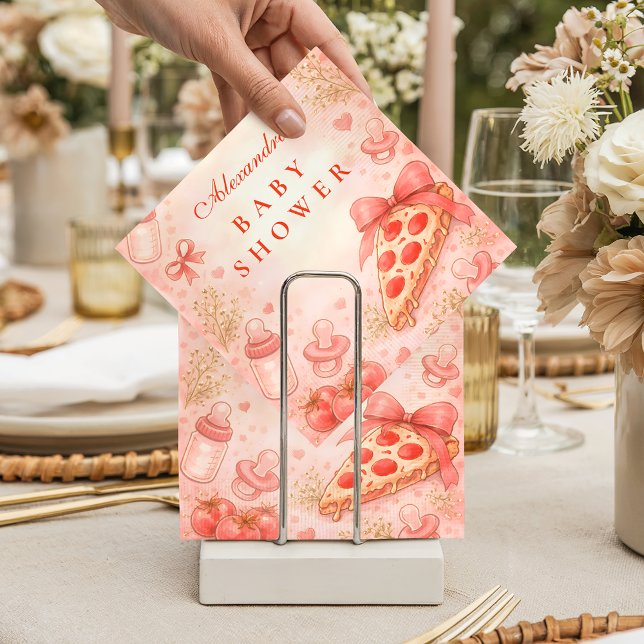 Serviette En Papier Baby Shower Nuit de Pizza (Créateur téléchargé)