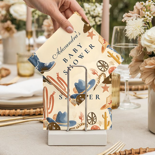 Serviette En Papier Baby Shower Occidental Neutre de Cow-Boy (Créateur téléchargé)