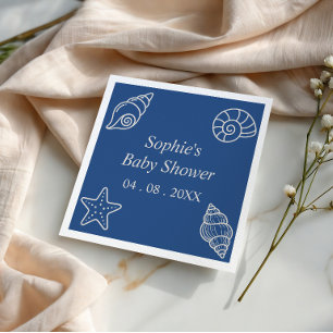 Serviette En Papier Baby Shower Ocean Bleu Coquillage