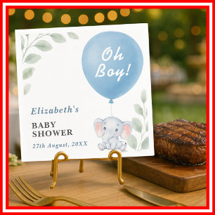 Serviette En Papier Baby Shower Oh Boy Serviettes Modernes