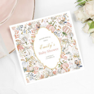 Serviette En Papier Baby Shower Oie Automne Rose