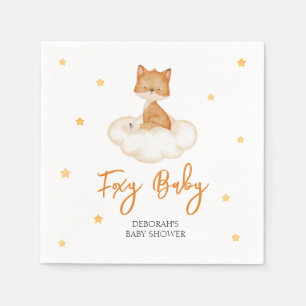 Serviette En Papier Baby shower Orange Cute Fox