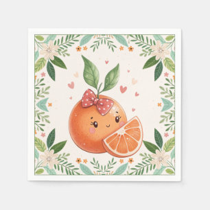 Serviette En Papier Baby shower orange Cutie Citrus moderne