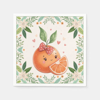 Serviette En Papier Baby shower orange Cutie Citrus moderne