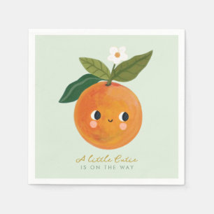 Serviette En Papier Baby shower orange de Little Cutie