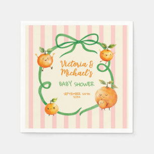 Serviette En Papier Baby shower orange de Little Cutie
