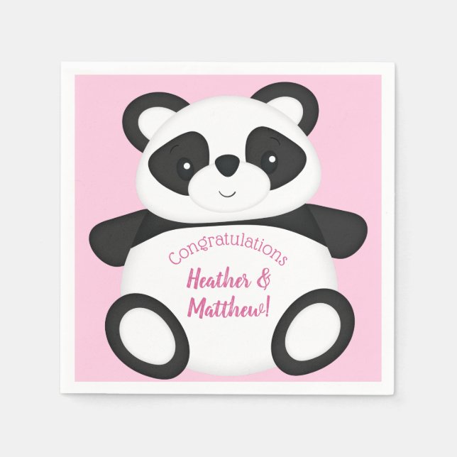 Serviette En Papier Baby shower Panda Bear (Devant)