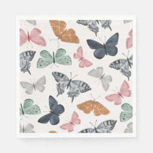 Serviette En Papier Baby shower papillon Boho Napkin