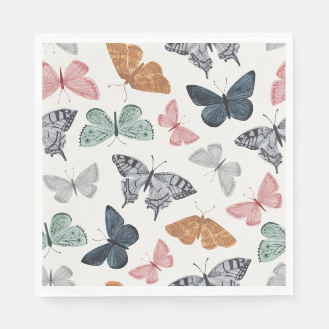 Serviette En Papier Baby shower papillon Boho Napkin (Devant)