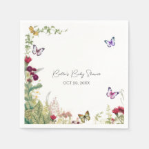 Baby shower papillon fleur sauvage