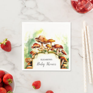 Serviette En Papier Baby shower Pastel Little Mushroom