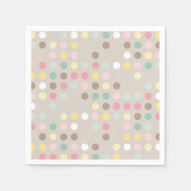Serviette En Papier Baby shower Pastel Polka Dot (Devant)