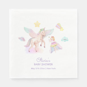 Serviette En Papier Baby shower Pastel Princess Unicorn