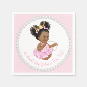 Serviette En Papier Baby shower Pearl de la princesse africaine Napkin