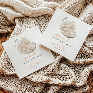 Serviette En Papier Baby shower Pearle de la côte douce Beige serviett