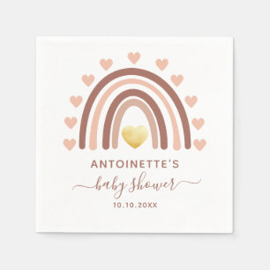 Serviette En Papier Baby shower personnalisé arc-en-ciel mignon