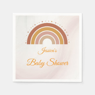 Serviette En Papier Baby shower personnalisé Boho Rainbow moderne