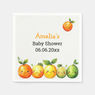 Serviette En Papier Baby Shower Personnalisé Citron Fruit Mignon 