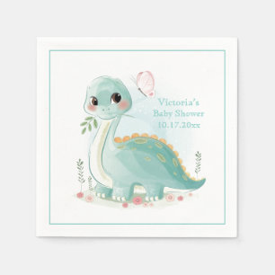 Serviette En Papier Baby shower personnalisé Dinosaur