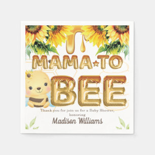 Serviette En Papier Baby shower personnalisé Mama to Bee Honey Bee