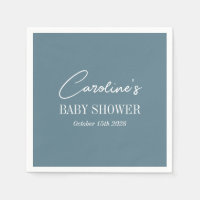 Baby shower personnalisé Turquoise minimaliste ble