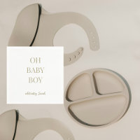 Baby Shower Personnalisé Vert Sauge Garçon