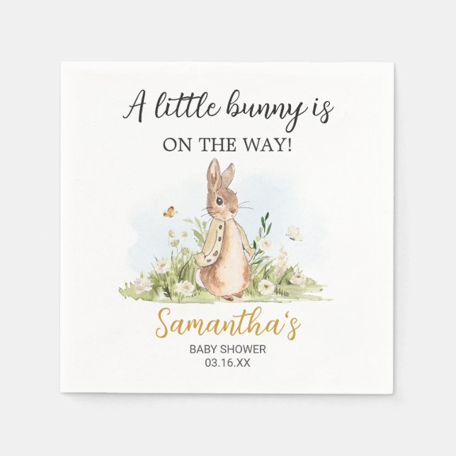 Serviette En Papier Baby shower Peter Rabbit (Devant)