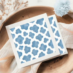 Serviette En Papier Baby Shower Petit Cowboy Impression Vache Bleue