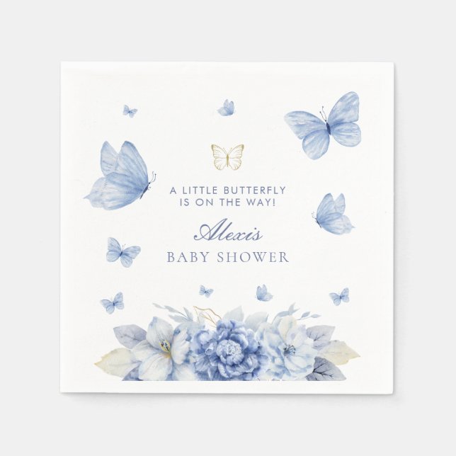 Serviette En Papier Baby shower petit papillon (Devant)