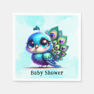 Serviette En Papier Baby shower Petit Peacock