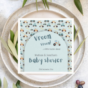 Serviette En Papier Baby shower petit tracteur devant Papier Napkin