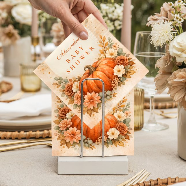 Serviette En Papier Baby Shower Petite Citrouille d'Automne (Créateur téléchargé)