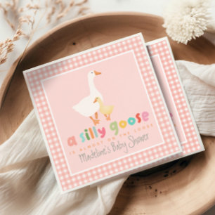 Serviette En Papier Baby Shower Petite Courtisane Gingham Silly Goose 
