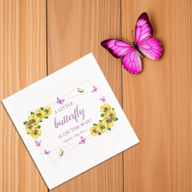 Serviette En Papier Baby Shower Petite Papillon (Créateur téléchargé)