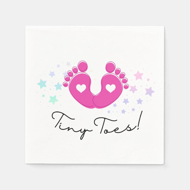 Serviette En Papier Baby Shower Petits Pieds (Devant)