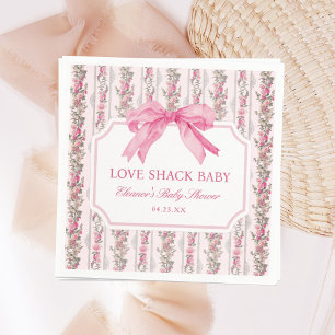 Serviette En Papier Baby shower Pink Bow Love Shack