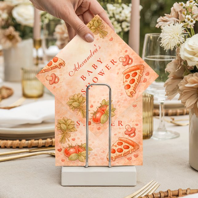 Serviette En Papier Baby Shower Pizza Sucrée (Créateur téléchargé)