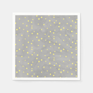 Serviette En Papier Baby Shower Points de peinture à l'eau Gris et Jau