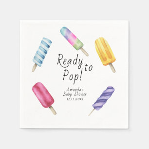 Serviette En Papier Baby-shower Popsicle aquarelle