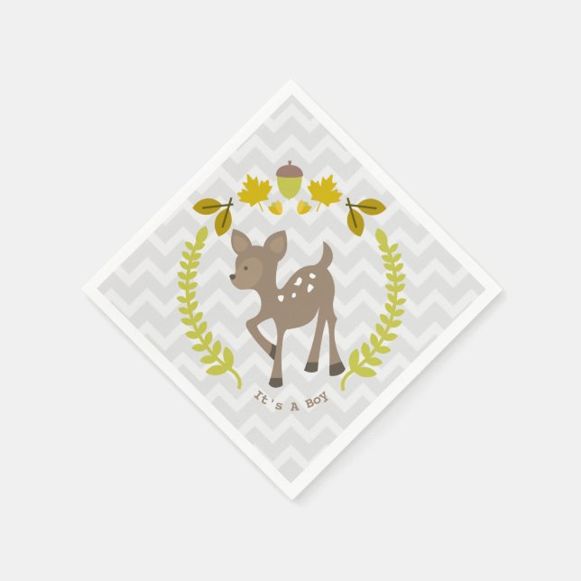 Serviette En Papier Baby shower pour garçon moderne Deer serviettes (Coin)
