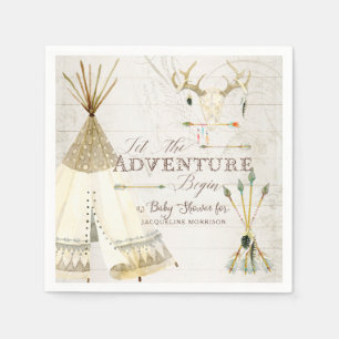 Serviette En Papier Baby shower pour garçons de Teepee Boho Tribal Dee