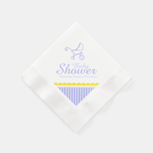 Serviette En Papier Baby shower pourpre bleu poussette nom papier serv