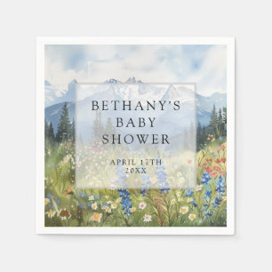 Serviette En Papier Baby Shower Prairie Florale de Montagne