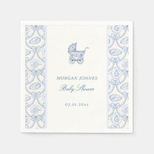 Serviette En Papier Baby Shower Préparatoire Coquette Côtière 