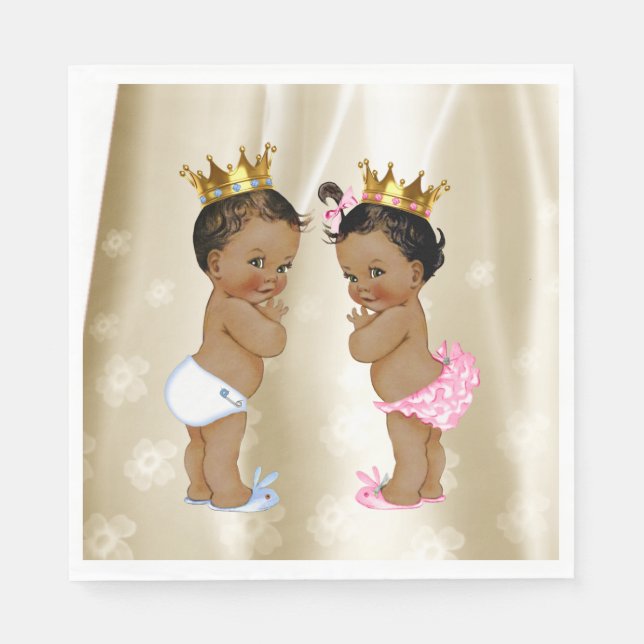 Serviette En Papier Baby shower Prince et Princesse (Devant)