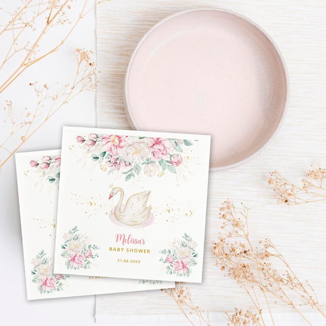 Serviette En Papier Baby Shower Princesse Cygne (Créateur téléchargé)