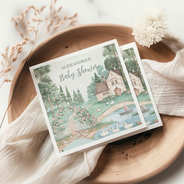 Serviette En Papier Baby shower princesse de cygne (Créateur téléchargé)