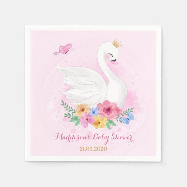 Serviette En Papier Baby shower princesse de Swan (Devant)