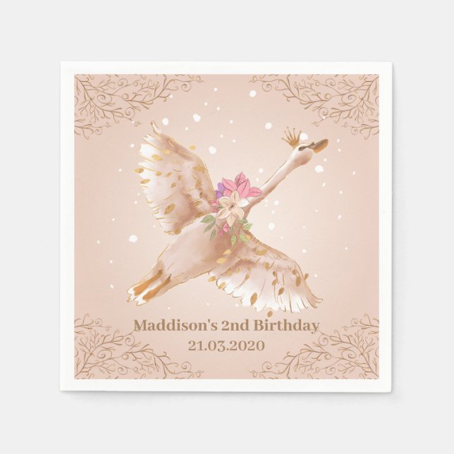 Serviette En Papier Baby shower princesse de Swan (Devant)