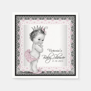 Serviette En Papier Baby shower Princesse vintage
